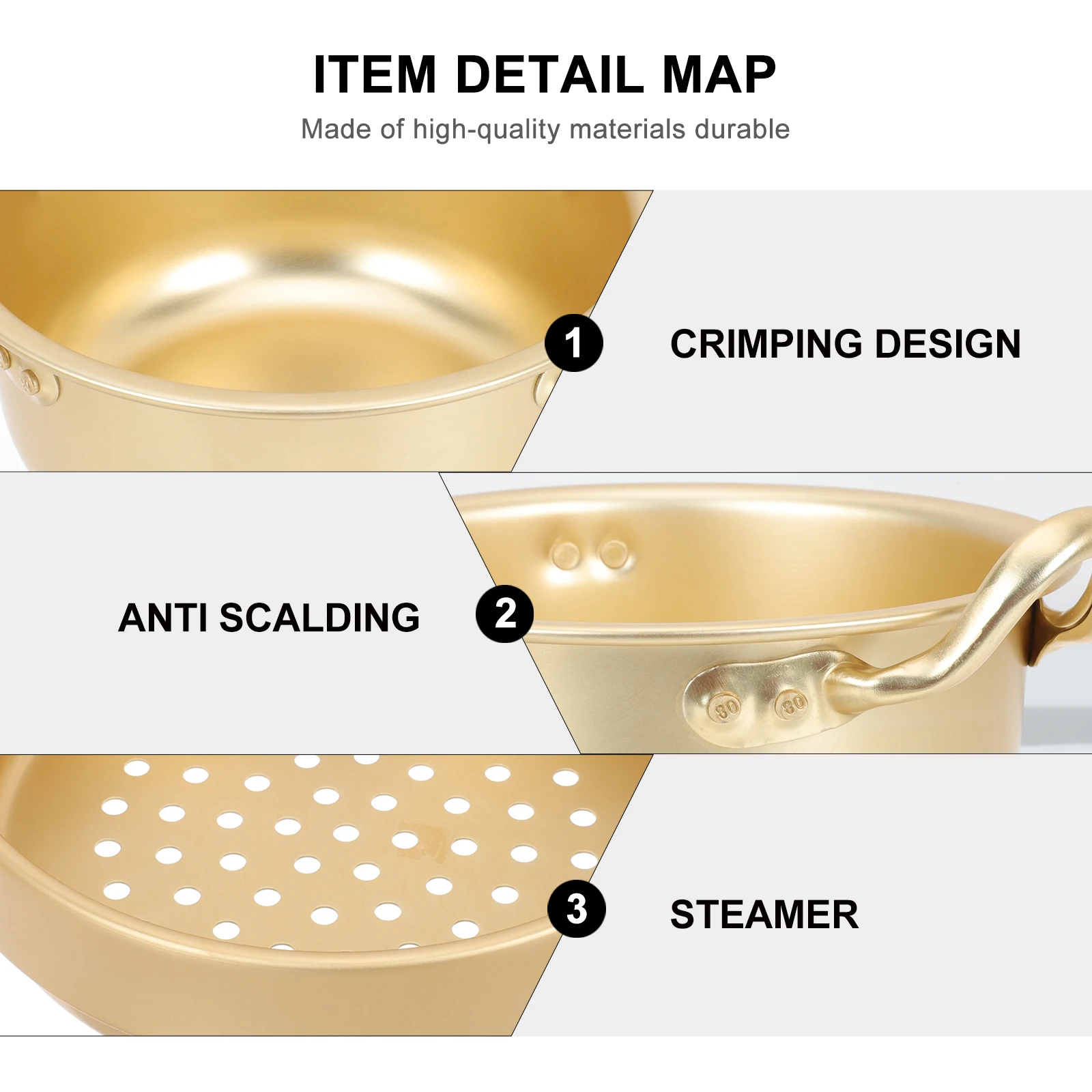 

Korean Ramen Pot Aluminum Noodle Golden Stew Cooking Smooth Nonstick Easy Clean Portable Kitchen Stock Cookware
