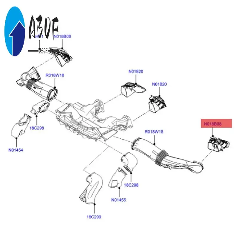 

A30F-передняя решетка кондиционера в сборе для Ford Ecosport 2013-2023, вентиляционное отверстие затвора