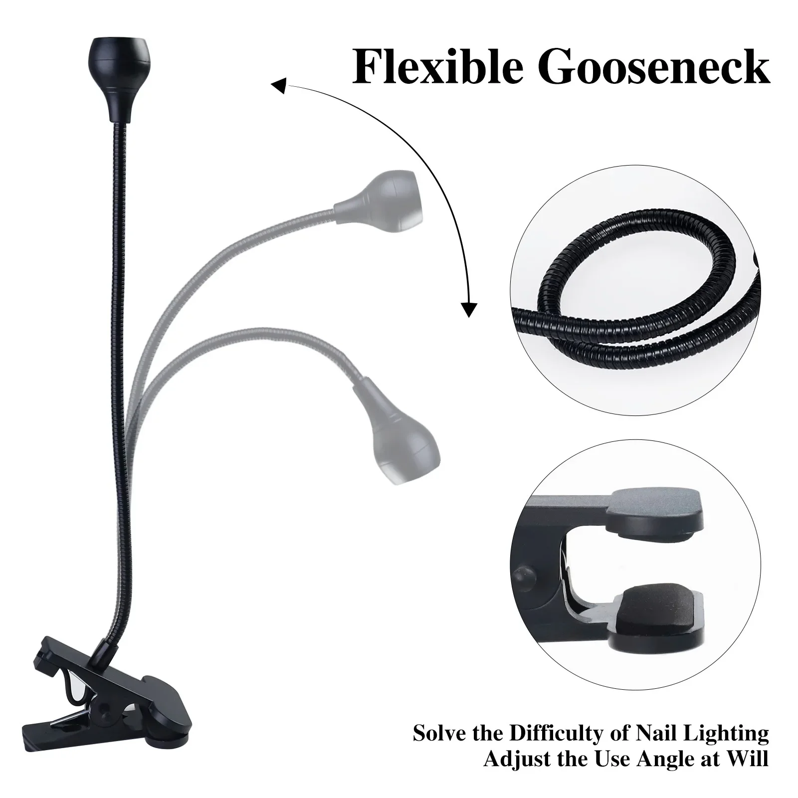 LED ضوء الأشعة فوق البنفسجية لتجفيف طلاء الأظافر هلام كليب على مكتب مرن صغير USB مسمار مصباح المحمولة مسمار مجفف أدوات صالون مانيكير