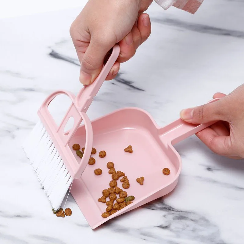 New Macaron Pet Small Dustpan Broom Set Pet Sweeper Convenient and Easy to Store Pet Cleaning Tool Hot Selling Pet Home Supplies