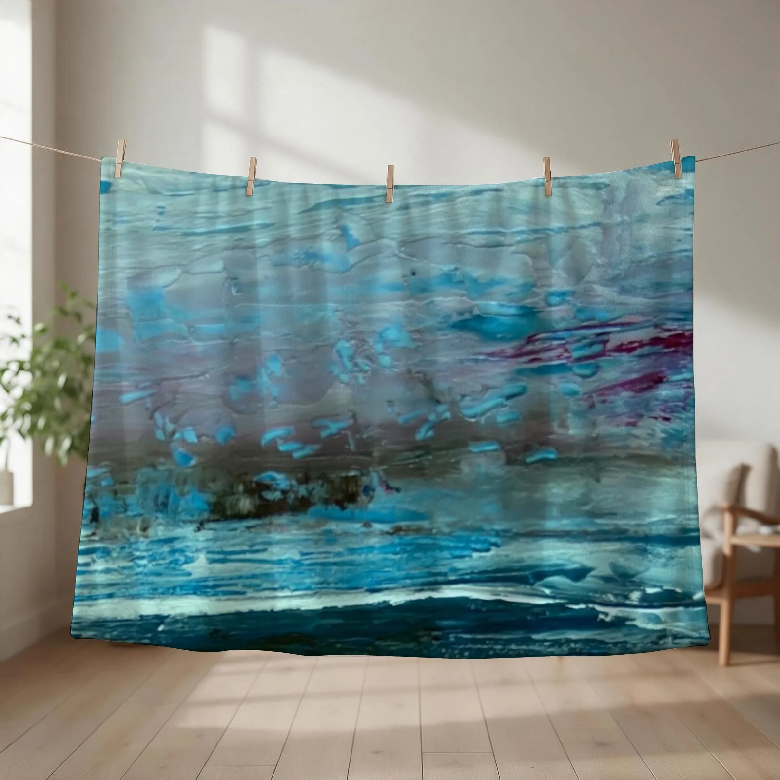 Turquoise seas Throw Blanket Designers Winter beds Softest wednesday Blankets