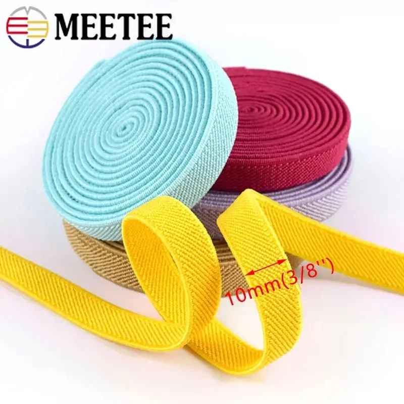 Meetee 5/10M 10mm 3/8 \'\'fascia elastica in poliestere cinturino morbido Bia cintura in nastro elasticizzato elastici nastro a molla con rilegatura