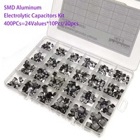 400PCS capacitor kit Aluminum Electrolytic SMD condensadores electrolíticos 1uF~1000uF 6.3V-50V 24Value with box kit de reparac