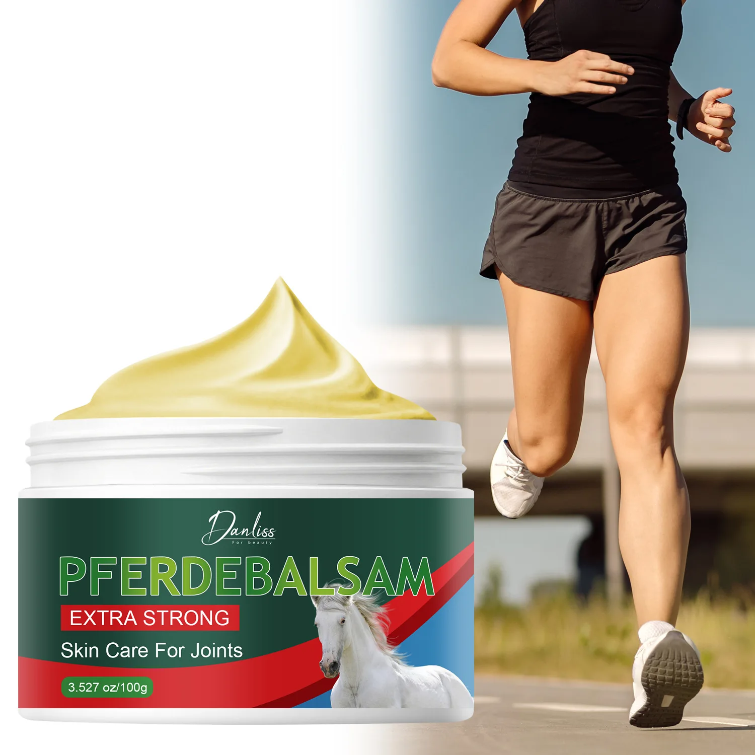 Extra Strong Horse Balm Joint Care Cream with Horse Oil, Chamomile, Eucalyptus & Honey – Moisturizes Joint Skin.