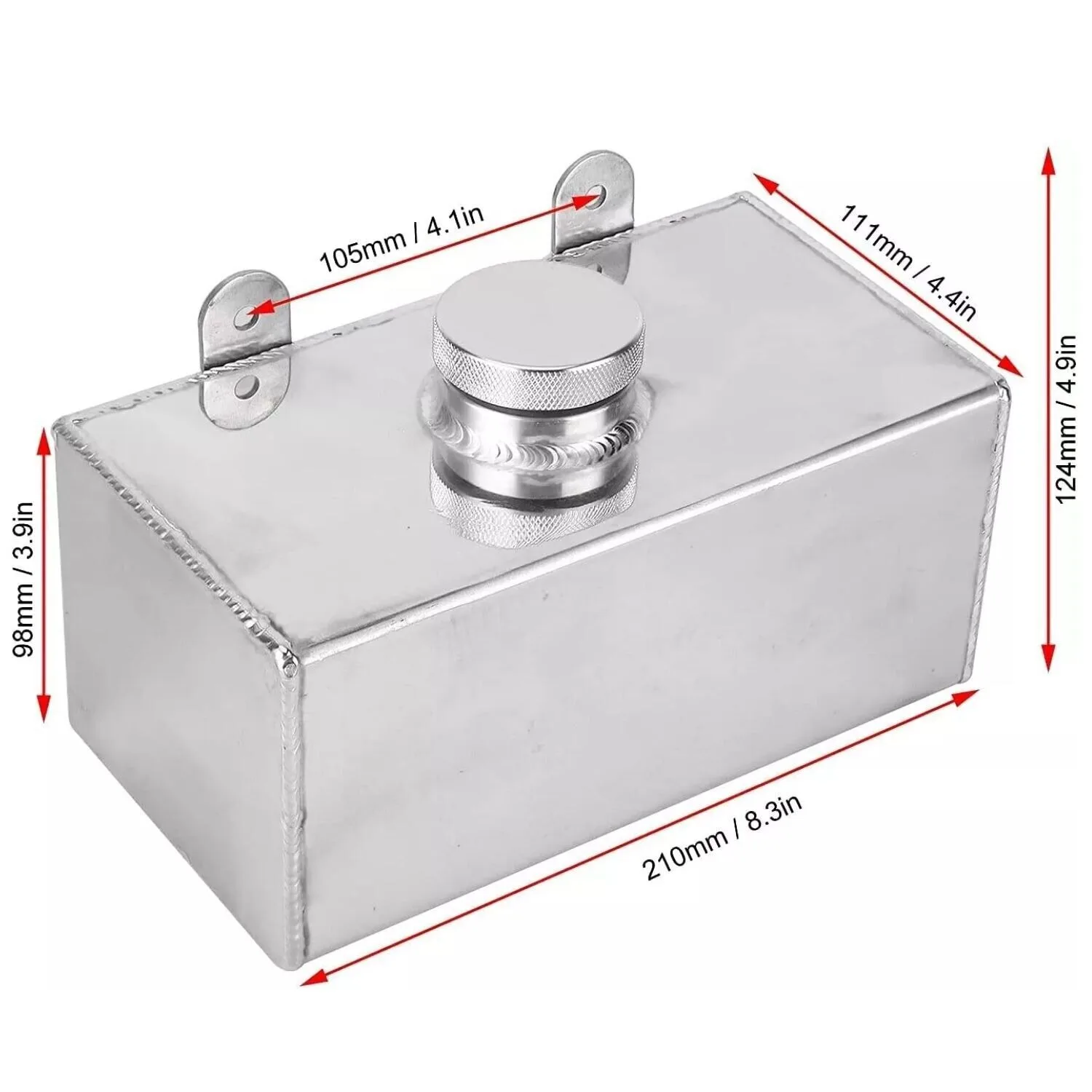 2L WATER Tank Replacement Windscreen Washer Bottle Intercooler Spray Tank with Cap Sliver New Universal