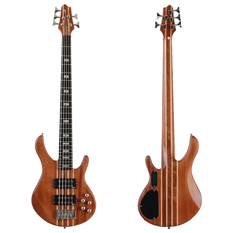 43inch Sapele Top Electric Bass Guitar Active 5 Strings Okoume Wood Body With Fret Matte Bass Guitar With Pick Up