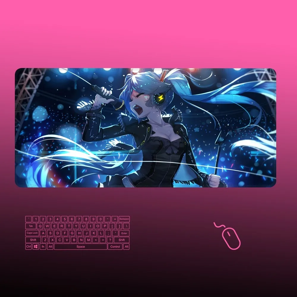 HatsuneS M-MikuS Mousepad Gaming 400x900 Locking Edge Big Gamer Large Rubber Art Computer Mousepad Laptop Desk Mat