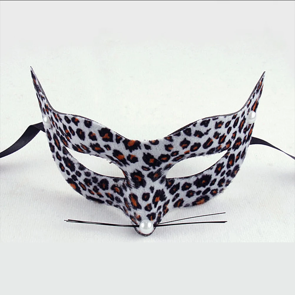 

4 Pcs PVC Leopard Print Mask Animal Masks Party Favors Clown Halloween Supplies Decorate Patch Masquerade