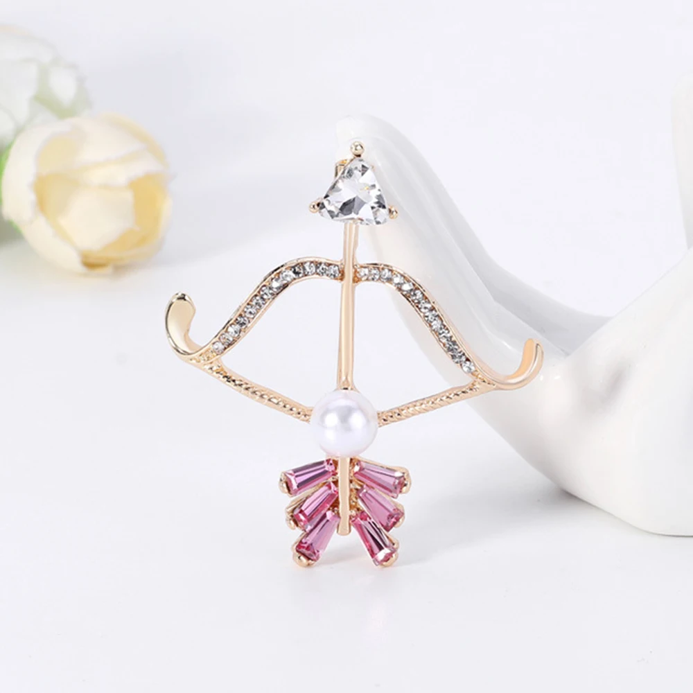 Anniversary Gift Fashion Rhinestone Cute Jewelry Pin Cupid\'s Arrow Brooch Coat accessories Alloy