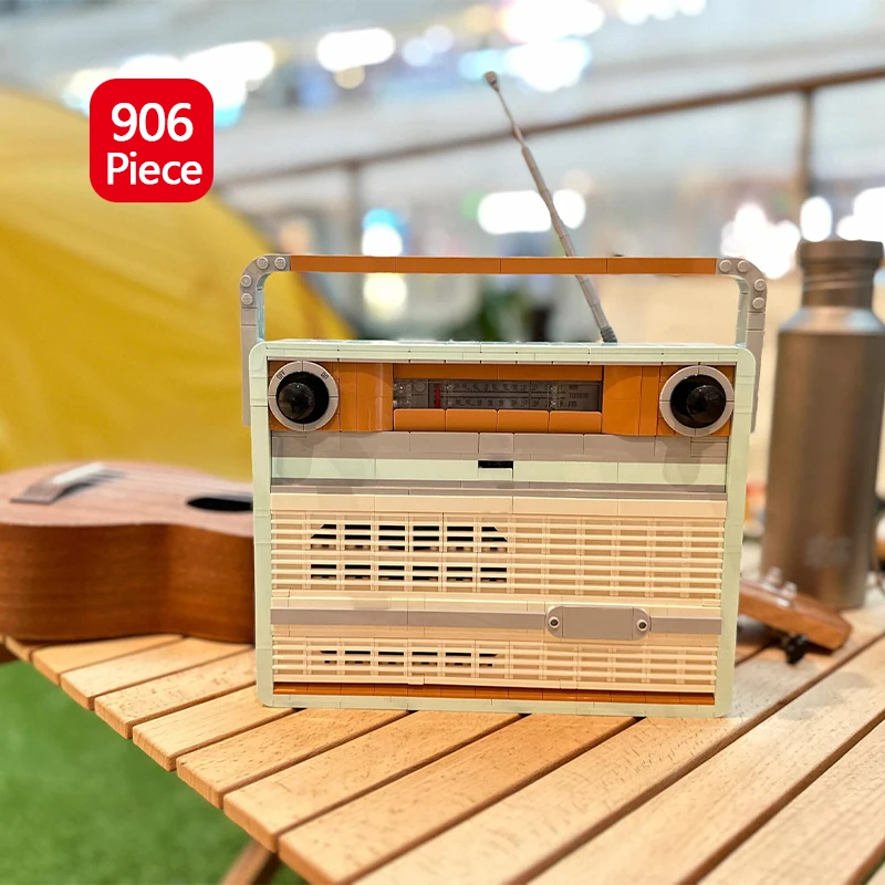 

906 шт. креативные DIY 1970-х годов транзистор ретро радио модель строительные блоки-обучающие сборные игрушки для музыкального домашнего декора