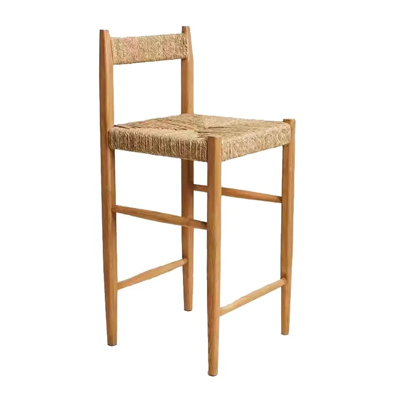 

Nordic bar chair solid wood modern minimalist creative bar stool new Chinese balcony home light luxury