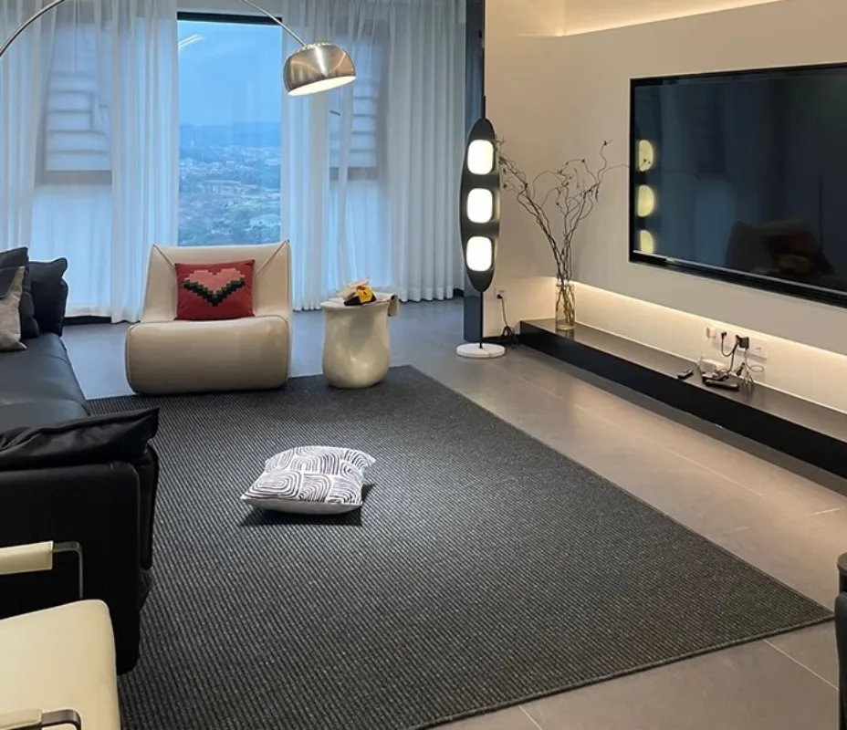 Home dark carpet black gray bedroom living room modern simple dirt-resistant advanced sense light luxury free care
