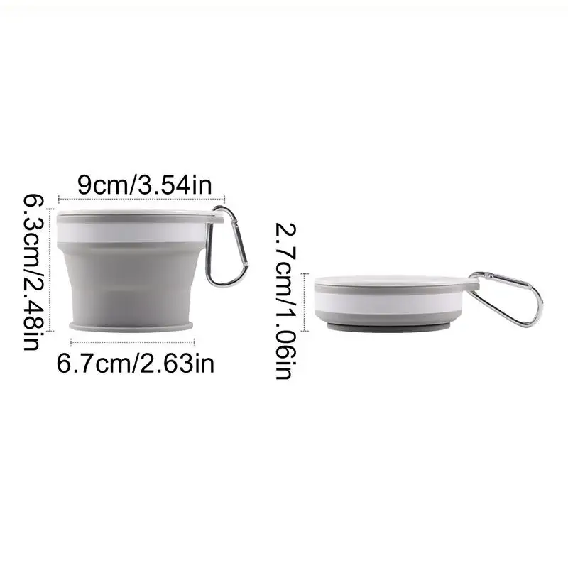 Tasse Pliante en Silicone, Portable, Réutilisable, Anti-Fuite, Extensible, pour Camping