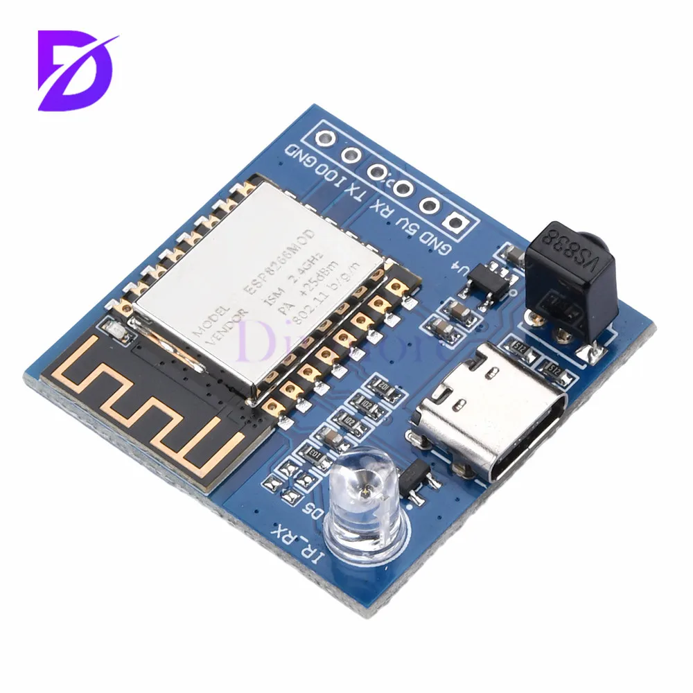 5/1Pcs ESP8266 적외선 방출 수신 NEC 명령 WIFI 전송 모듈 개발 보드 보드 ESP-12F 모듈 TYPE-C