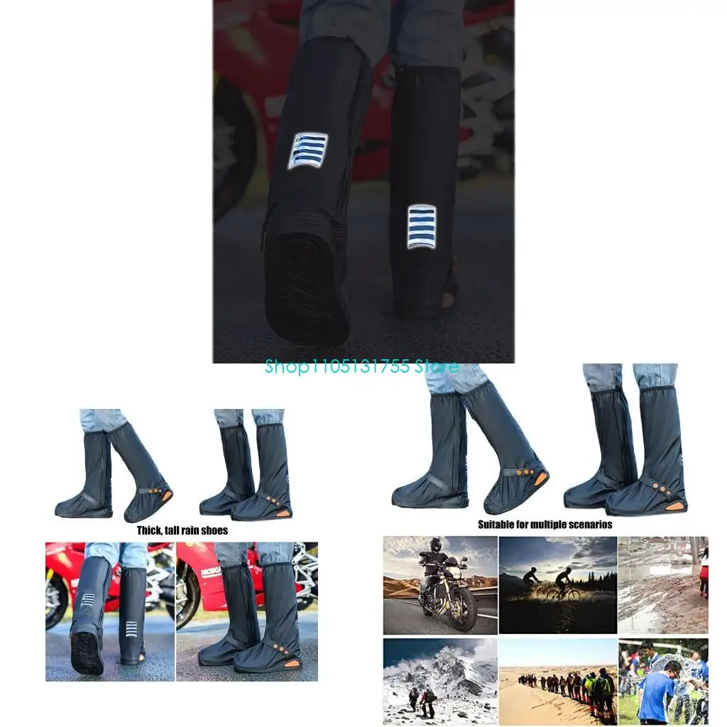 

Водонепроницаемые бахилы, многоразовые противоскользящие, износостойкие бахилы от дождя с молниями для езды на велосипеде,