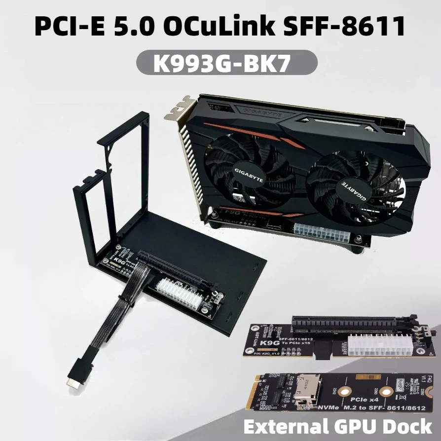 

New K9G eGPU OCuLink GPU Dock PCI-e 5.0 X4 128Gbs High Speed PC Notebook Laptop to External Video Graphics Card ATX M.2 PCIE X16