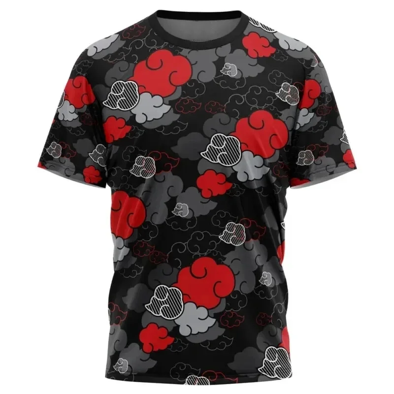 2024Black Aloha Akatsuki Naruto T-Shirt 2024 New Fashion Summer Men Tee Shirts Japanese Anime Cosplay Male Clothing Tops