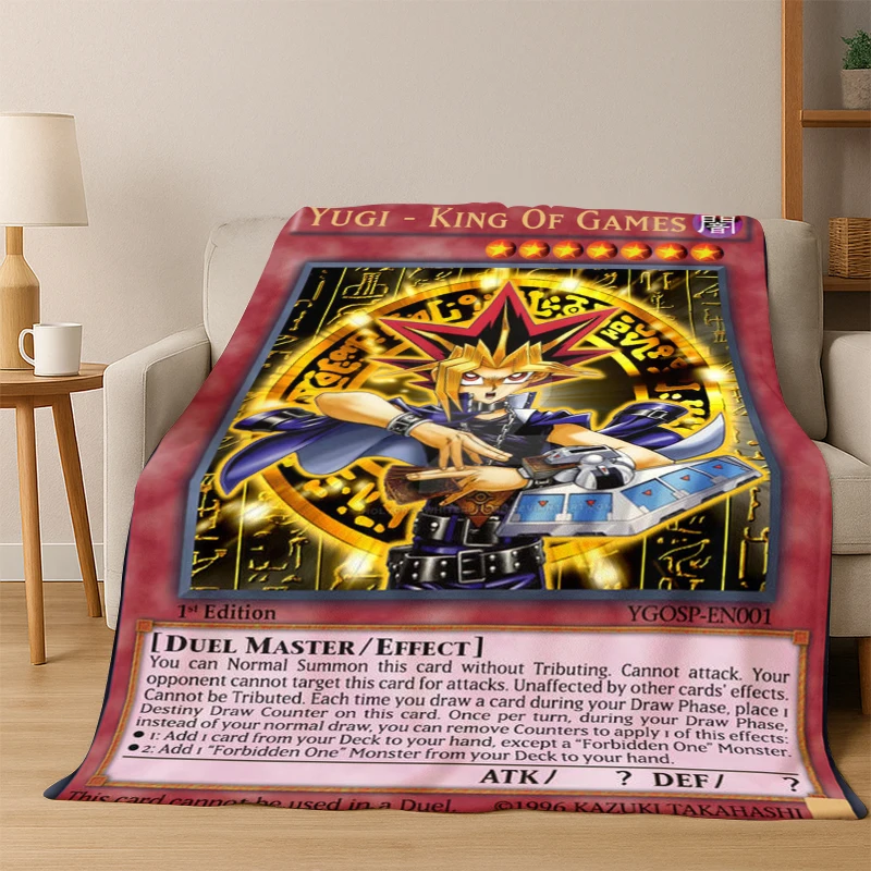 Anime Yu-Gi-Oh Monster Card Cartoon-Flanelldecke, weiche, warme Decke, Überwurfdecke für Schlafzimmer, Wohnzimmer, Bett, Picknick, Kind