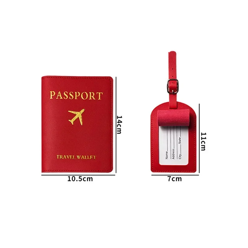 Women Men PU Leather Luggage Tag Passport Holder Suitcase Identifier Label Name ID Address Holder Identificador Maleta