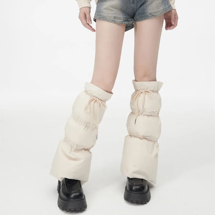 

Women Winter Boot Toppers Leg Warmers Thick Down Feather Filled Thermal Sock Cuffs Adjustable Drawstring Windproof Ankle Gaiters