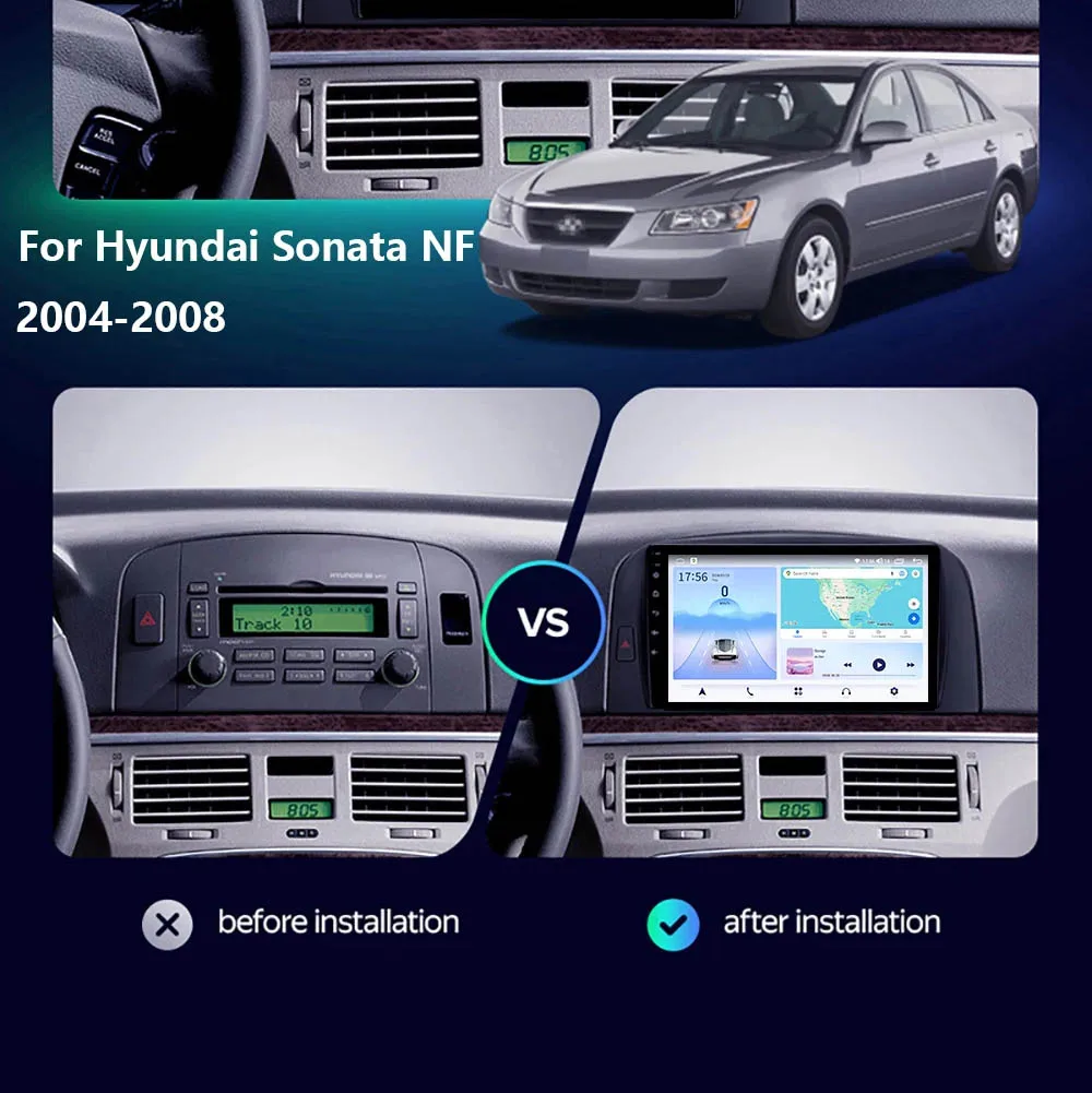 Android14 Auto Car Radio For Hyundai Sonata NF 2004-2008 2Din Multimedia Video Player Navigation Stereo GPS CarPlay Touch Screen