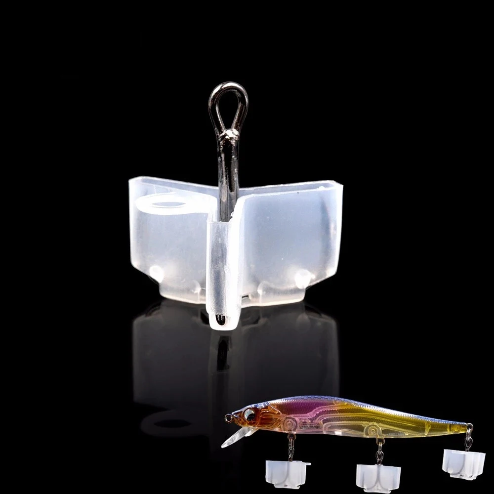 3 #   4 #   5 #   Copertura protettiva anti-gancio Attrezzatura da pesca Protezione di sicurezza Ganci tripli Supporto Ami tripli da pesca Cofani Ganci Coperture