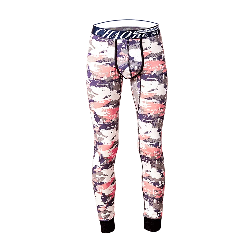 Men's long Johns thermal pants pure cotton thin autumn and winter bottoms slim underwear trend youth cotton pants men