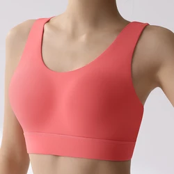 Xlwsbcr Sports Bra Women Fixed Chest Pads Fitness Running Shockproof Gym Top Push Up Yoga Bras Seamless Vest Athletic Underwear