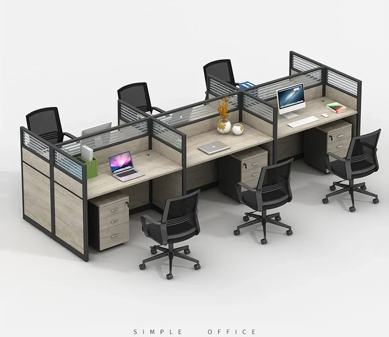 Modern Solid Height Sit and Stand Office Desk with Chair Furniture 2 People