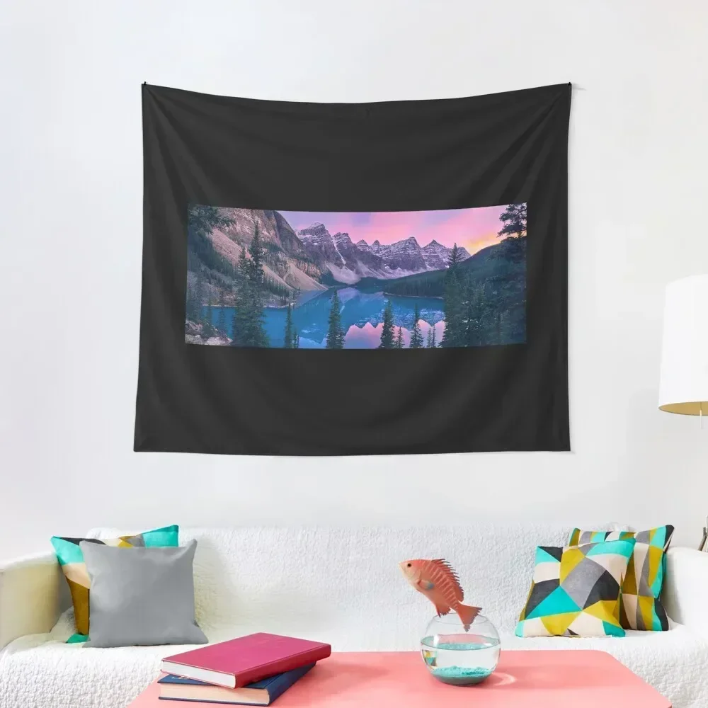 Lake Moraine Sunset Tapestry Decoration Aesthetic Bedrooms Decor Bedroom Deco Tapestry