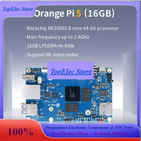 TopEsOrange Pi5 Development Board With Rockchip RK3588S Eight-core Processor, Orange Pi 5 Motherboard 16G