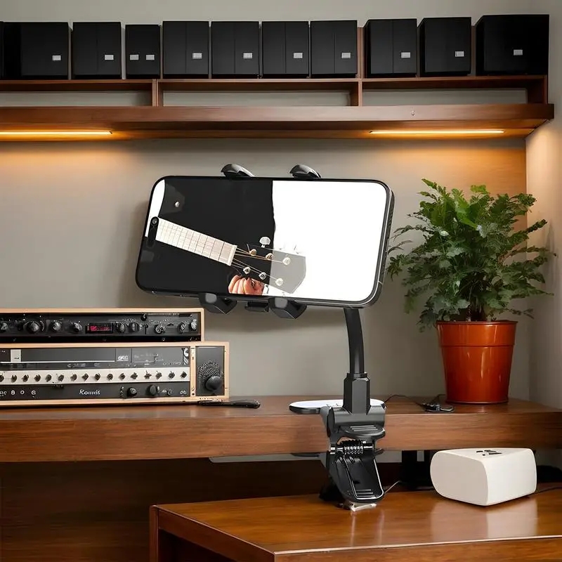 

Guitar Head Phone Holder Guitar Headstock Phone Clamp Mount Smartphone Stand Multifunctional Cellphone Clip Video Recording Aid