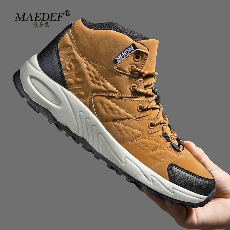 

MAEDEF Men Boots Ankle Hiking Boots Wear-resistant Non-Slip Outdoor Tourist Training Shoe Casual Sport Shoes Fishing Man Sneaker