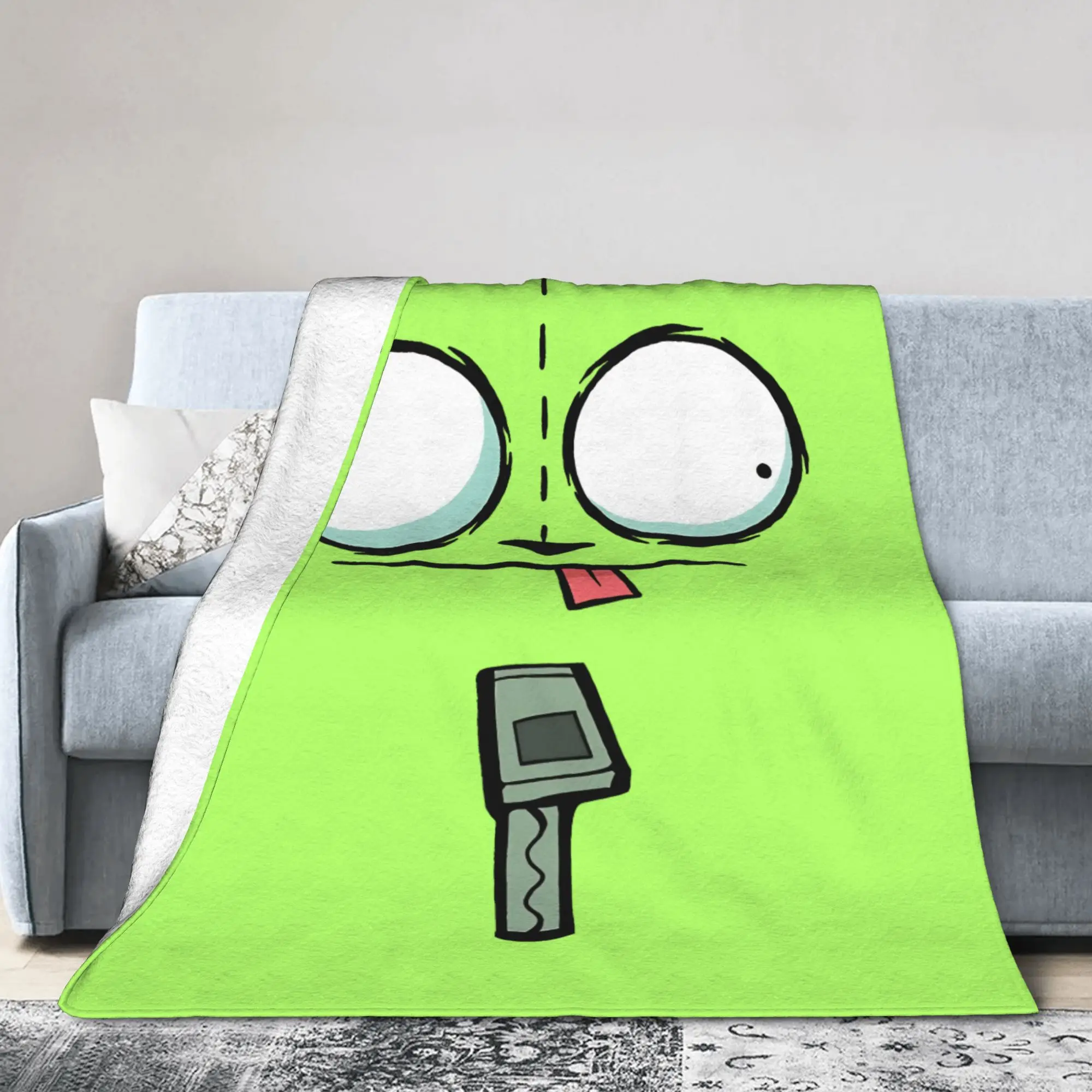 Invaders Zim Cartoon Blanket Fleece Printed  Multi-function Super Soft Throw Blankets for Bedding Travel Bedspreads