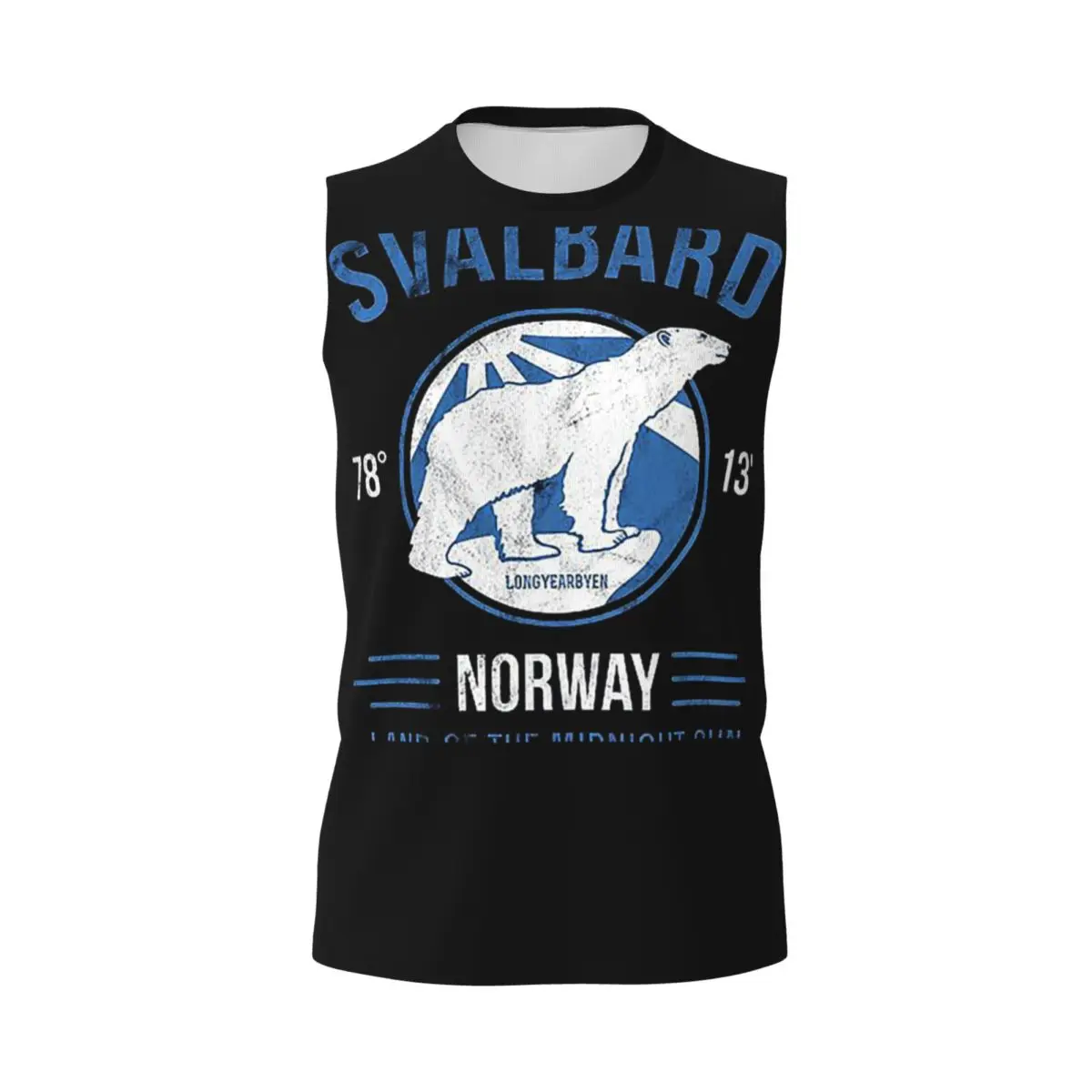 Svalbard Polar Bear Midnight Sun In Norway Men Printed Sleeveless T-shirt Casual Hip Hop Street Style Beach Holiday Tank Tops