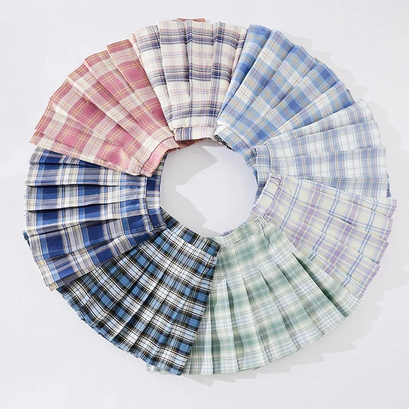 

Подростковые плиссированные юбки 2022 летняя клетчатая юбка для девочек 10, 12, 13, 14 лет юбки с высокой талией детская Милая униформа, детская юб...