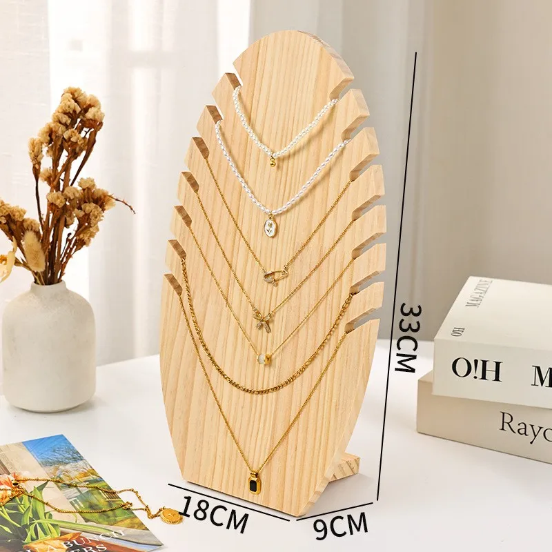 Solid wood necklace display stand bracelet showcase simple jewelry stand pendant Support display Frame holder Organizer Shelf