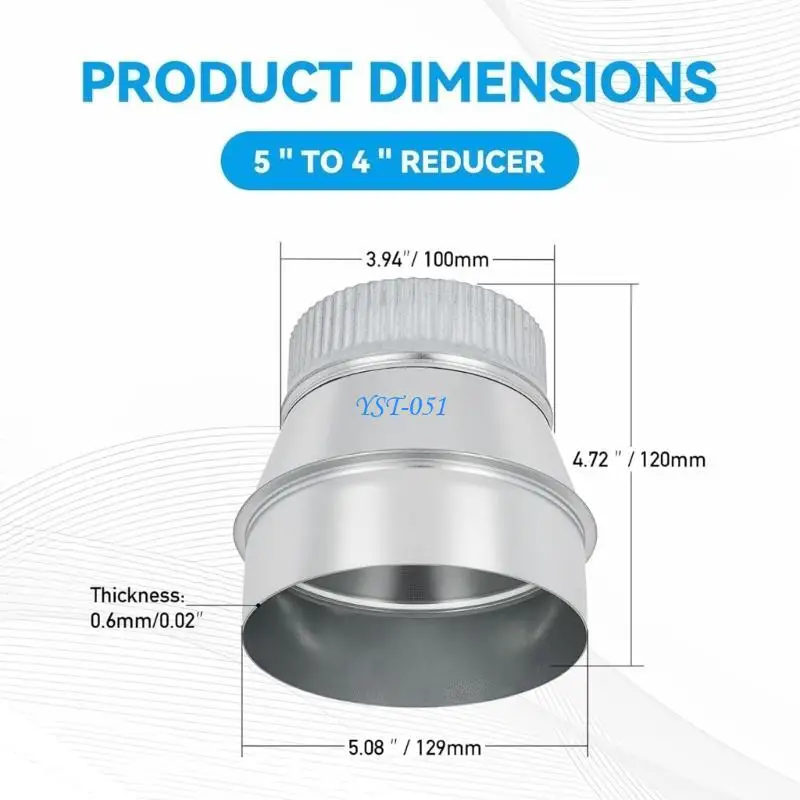 مخفضات فتحات العادم E15A محولات مقاس 5 × 4 بوصة لأفضل تدفقات الهواء في تطبيقات التدفئة والتهوية وتكييف الهواء (HVAC) #6