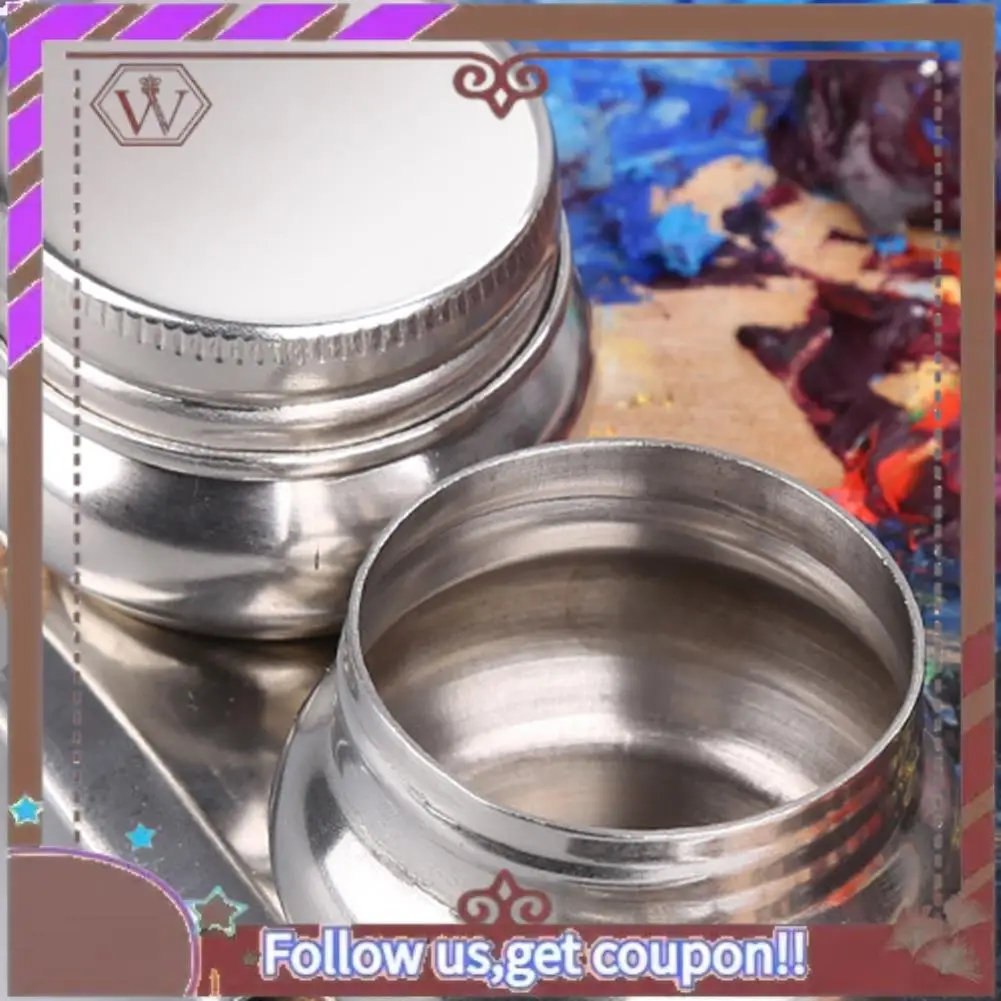 Новейшие 2-пакетовые чашки для палитры, горшок для краски, контейнерная чашка с крышкой и зажимом, двойные ковшочки, нержавеющая сталь для масляной живописи