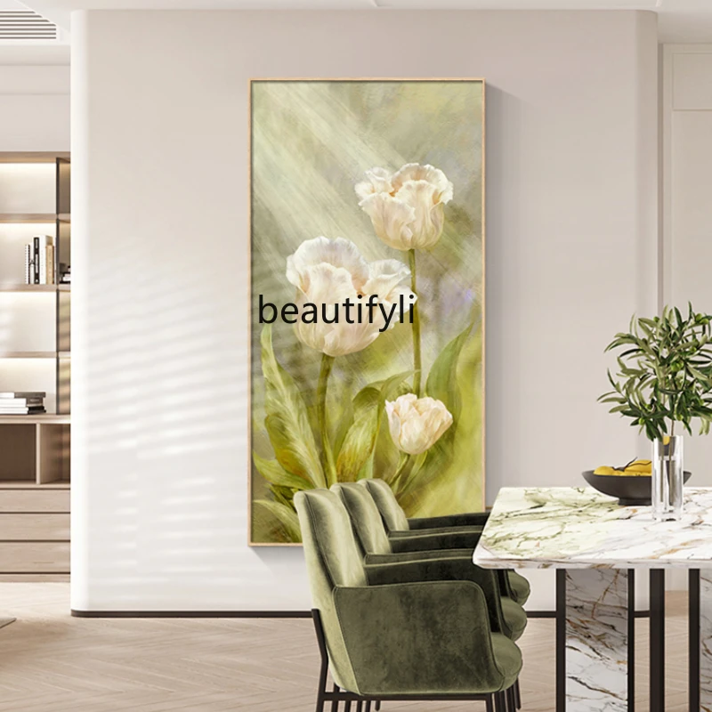 

CXH Decorative Painting Modern Art Flower Vertical Mural Living Room Corridor and Aisle Painting