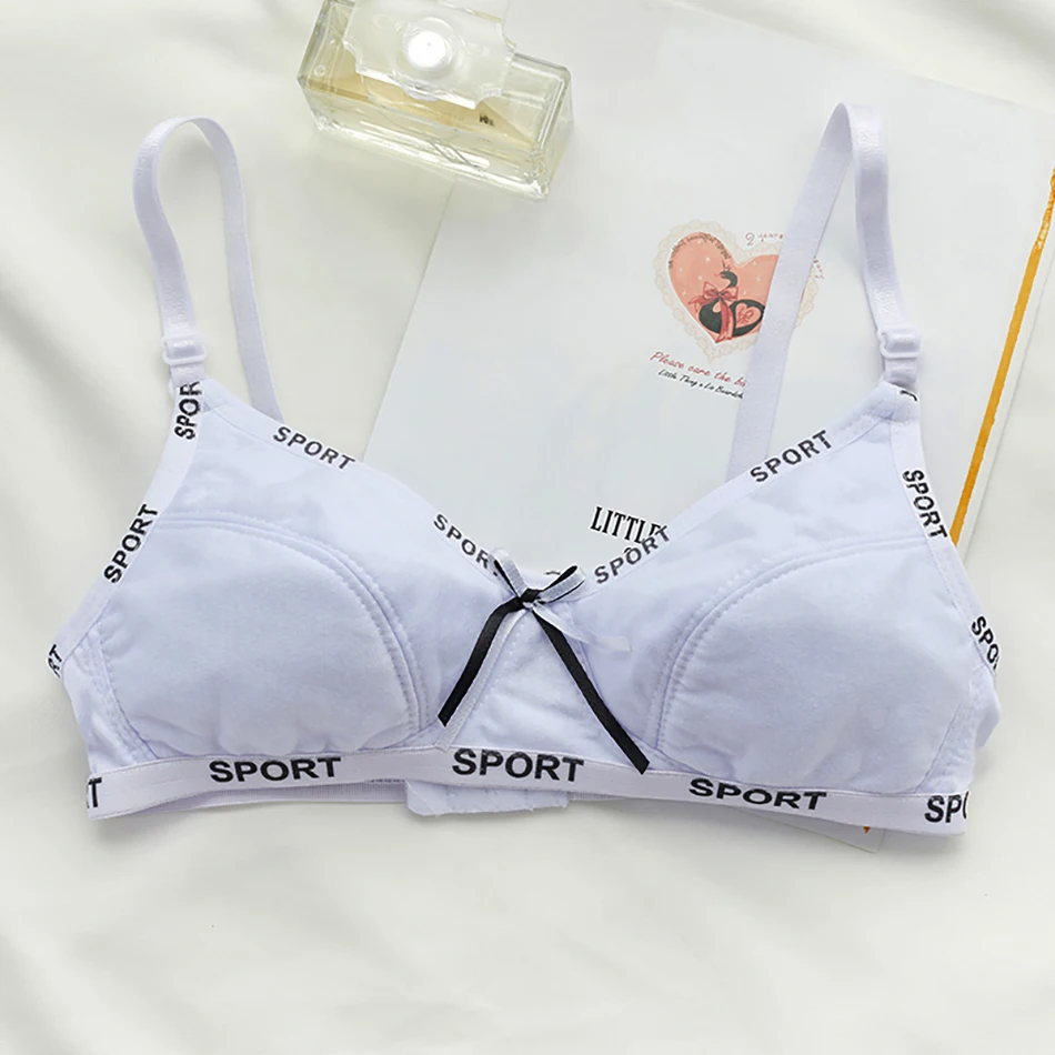 Youthful Development Bra Women Comfortable Gathering Bra Fashion Personality Two Row Button Fresh Daily Wear Sports Underwear