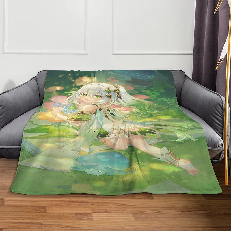 

Fluffy Soft Blankets A-Genshins Camping Blanket Microfiber Bedding King Size Blanket Warm Sofa Knee Bed Fleece Custom Decorative