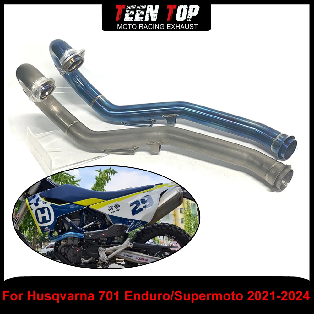 Titanium Alloy Moto Front Link Pipe For Husqvarna 701 Enduro Exhaust Pipe Dirt Bike Escape 701 Enduro/Supermoto 2021-2024