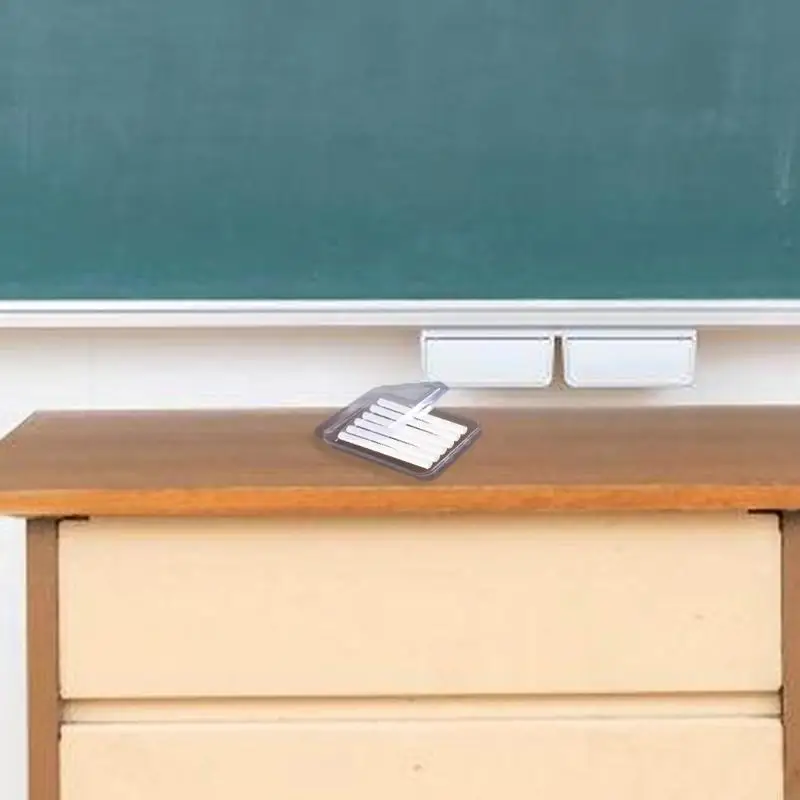 

H7JF 2 PCS классные держатели хранения контейнеры пластиковая коробка для хранения мела для хранения школьные принадлежности