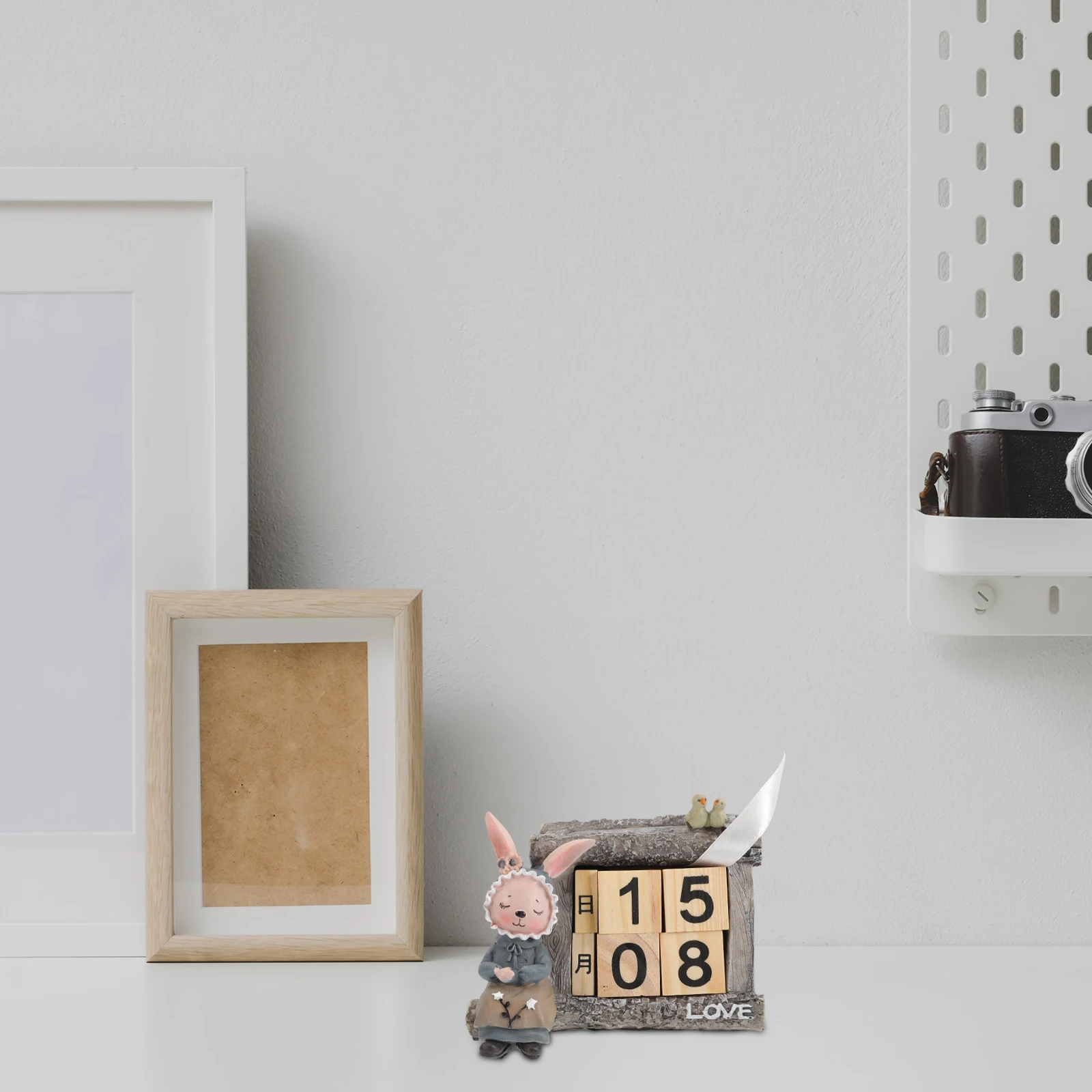 

Christmas Rabbit Calendar Decoration Office Gifts Block Wood Desktop Decorations