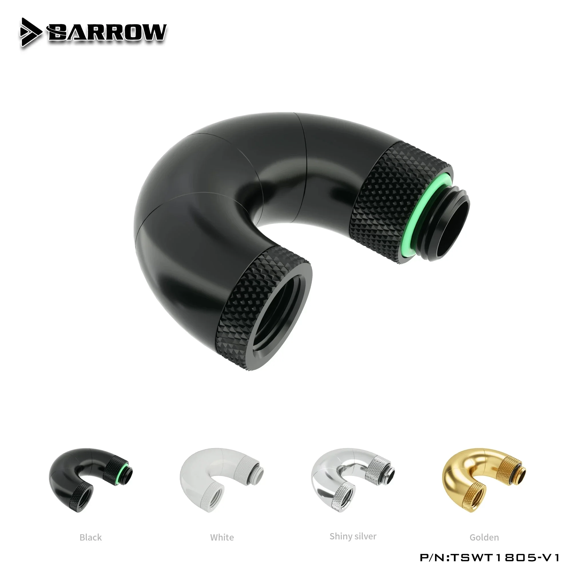 Barrow Water Cooling Fitting G1/4 180 Degree Accessories For PC DIY System Construction