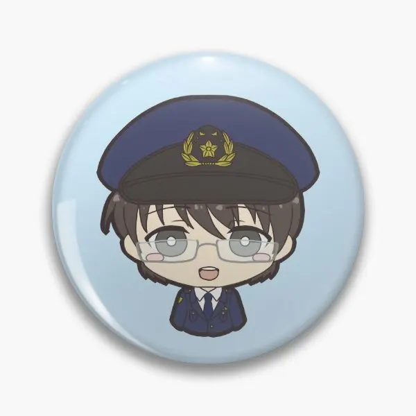 Hiyama Kiyoteru Policeman Design  Soft Button Pin Brooch Collar Lapel Pin Lover Decor Funny Cartoon Women Fashion Creative Badge