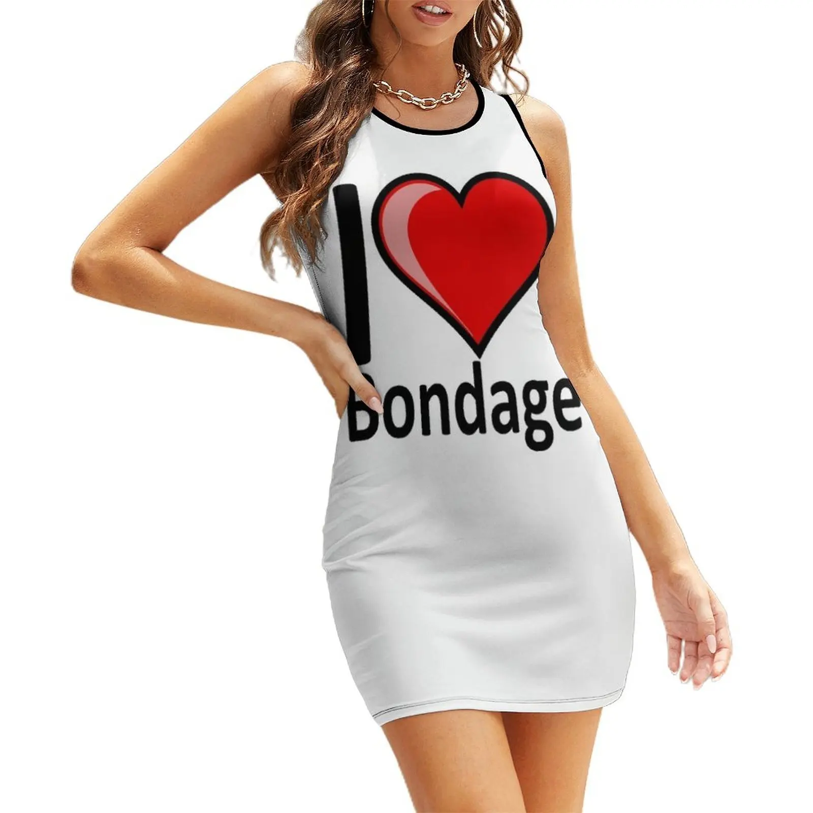 

Rude - I Love Bondage Merchandise Secret Santa Valentines Gift Sleeveless Sundress Bride dresses summer dress womens 2025