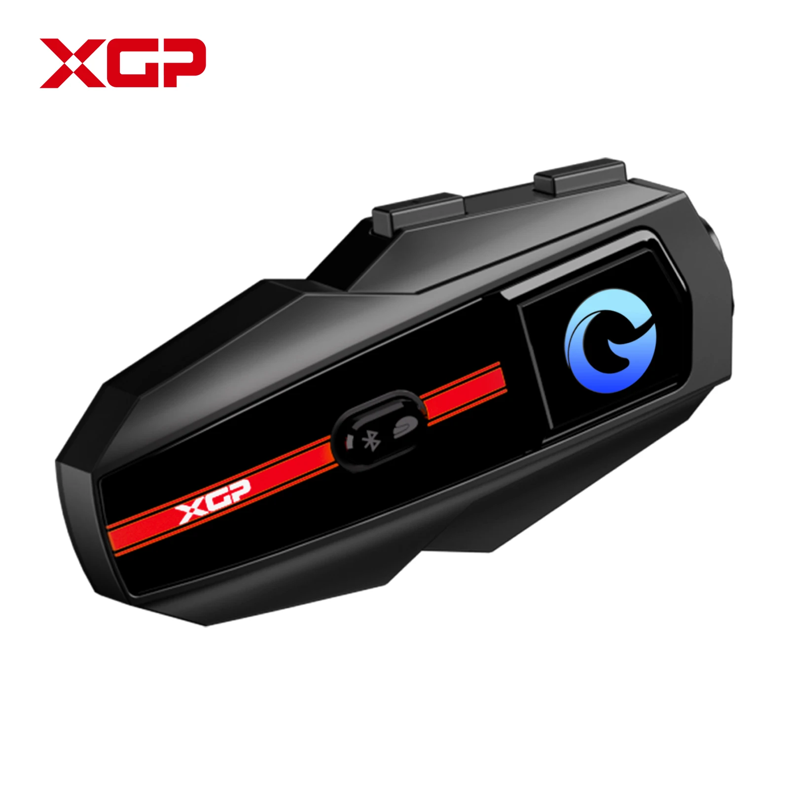Nouveau casque de moto XGP avec interphone Bluetooth, partage de musique, commande vocale, microphone, réduction du bruit, batterie 1000 mAh