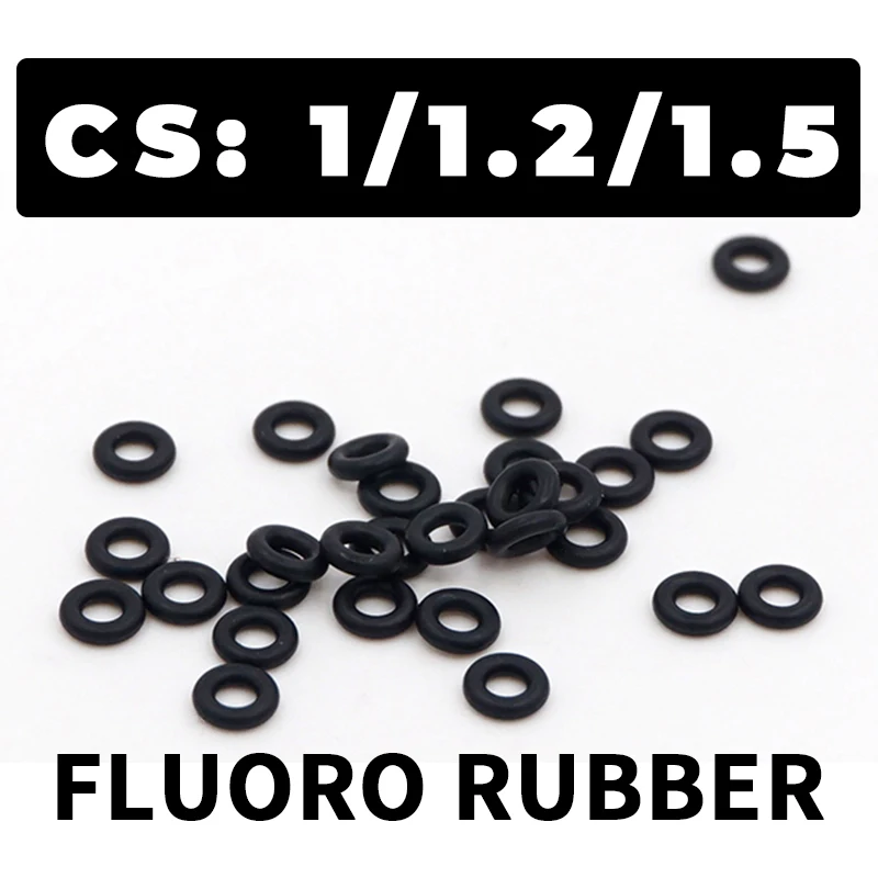 Thickness CS1/1.2/1.5mm Black FKM O-ring FPM fluorine rubber sealing gasket elasticity rubber washer ring Spot wholesale
